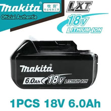 Makita 18V 6.0Ah battery pack packaging in black and blue
