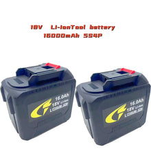 Makita battery case front view in black, yellow, and red with dual slots
