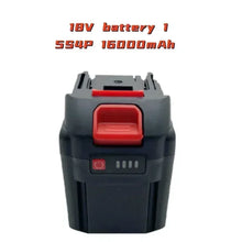 Makita battery robust design detail, black and red front close-up