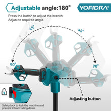 YOFIDRA adjustable pole angle detail, 180-degree angle shown on white background