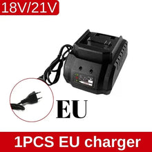 Makita 21V battery packaging, EU charger compatible with 18V/21V