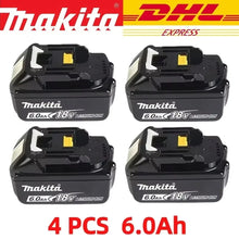 Makita 6Ah battery and charger detail with compatible tools