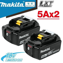 Makita battery pack packaging with LED display, black and yellow