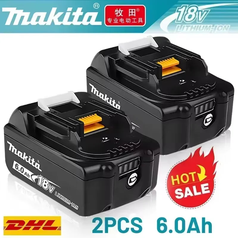 Makita 18V BL1820B battery packaging, black and yellow, front view