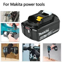 Makita 18V power tools demonstration with battery in use, multiple tools