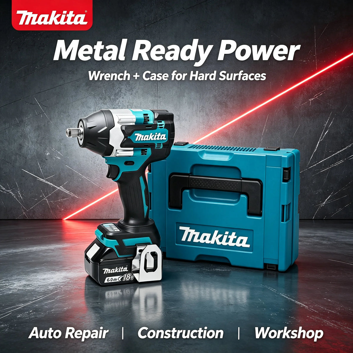 Makita DTW700 blue cordless impact wrench lifestyle, variable speed brushless