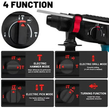 Makita DHR242 function selector detail, black and red dial controls
