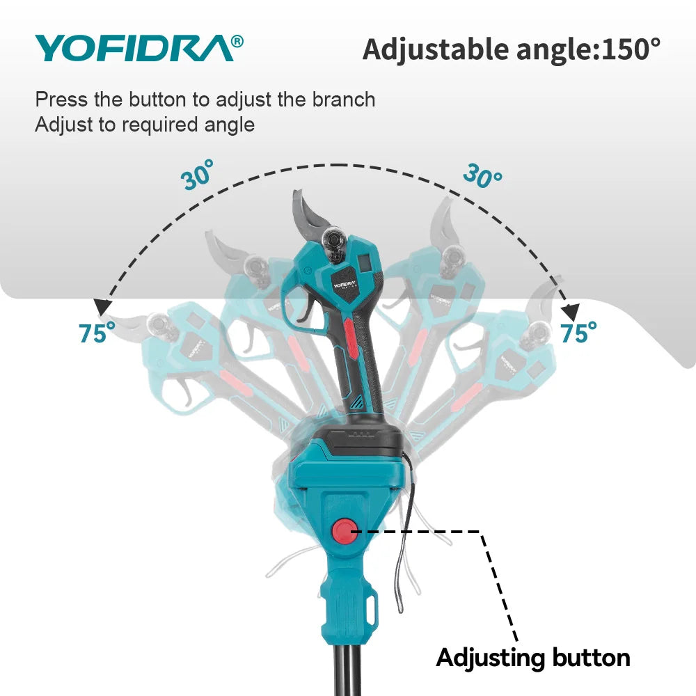 YOFIDRA adjustable angle feature, blue and black on solid background