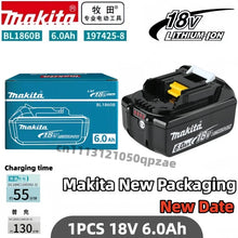 Makita 6Ah battery charger, black and blue packaging front view