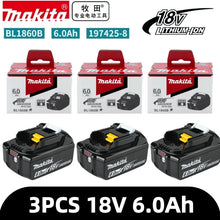 Makita 6Ah battery pack, black and red two-pack front view packaging
