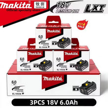 Makita 6Ah battery pack packaging, black and red, front view