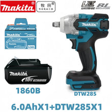 Makita 6Ah battery packaging, blue and black kit box view