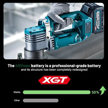 Makita 40V XGT battery diagram, professional-grade layout in black and blue