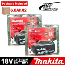 Makita 18V 5.0Ah battery packaging, red black white