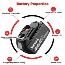 Makita 18V compact battery detail, black and yellow high capacity