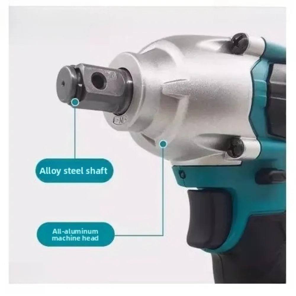 Makita DTW190 impact wrench head close-up, anvil design in silver and black