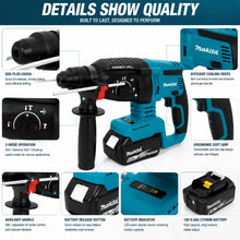 Makita DHR242 open tool kit, compact accessories display in blue and black