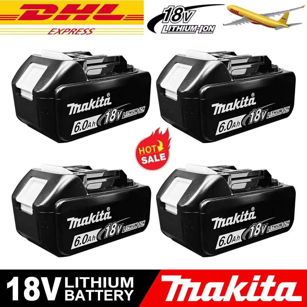 Makita battery pack packaging, black and red with high performance label