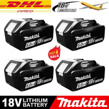 Makita battery pack packaging, black and red with high performance label