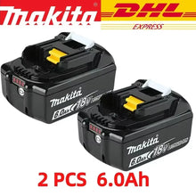 Makita battery pack packaging, black and red with 6.0Ah capacity