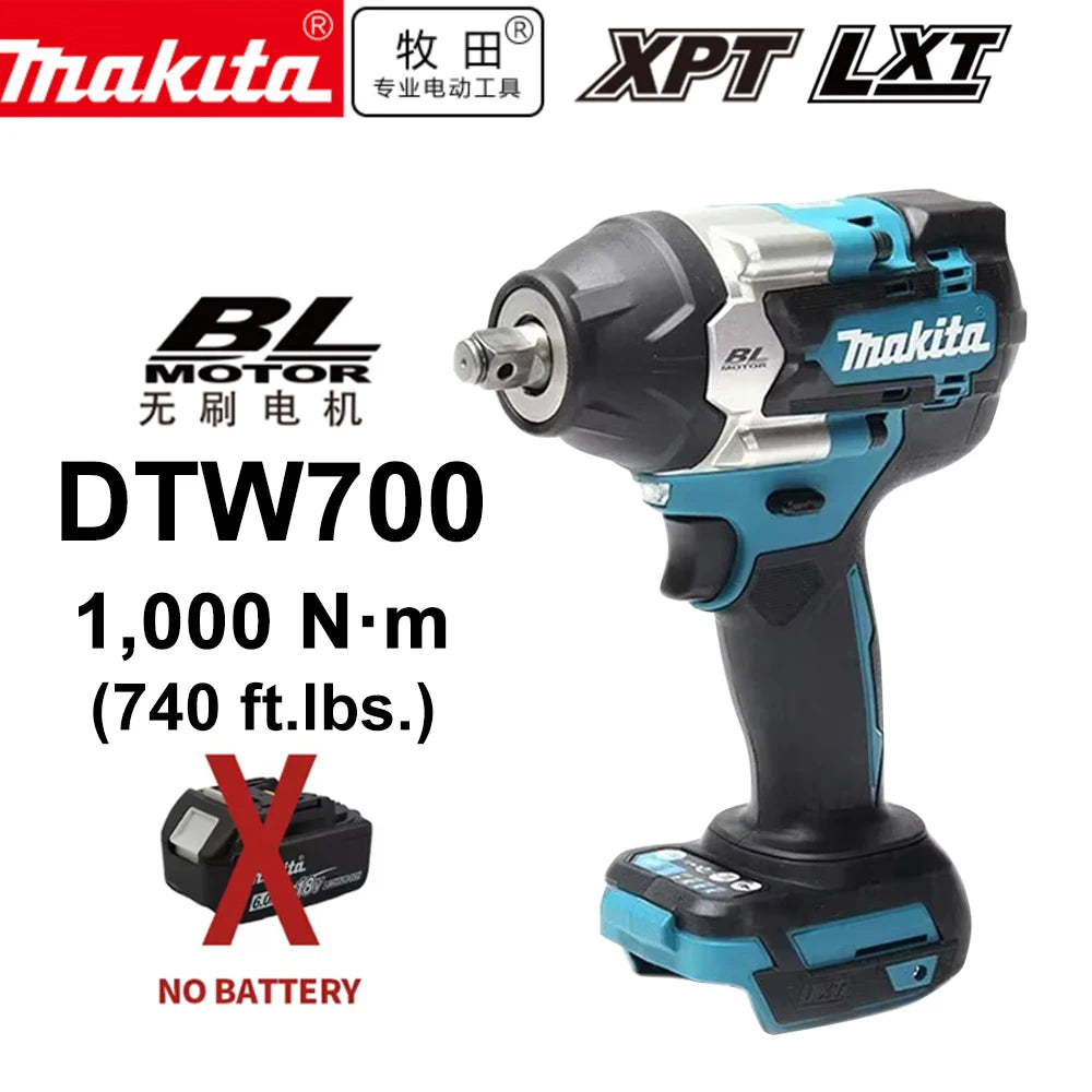 Makita DTW700 packaging showing model and 1000 N-m torque