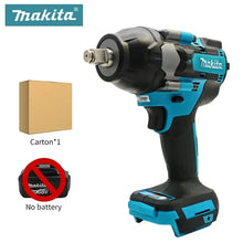 Makita DTW700 front view cordless impact wrench, black and blue