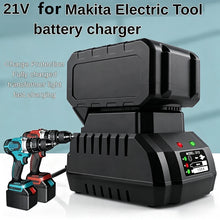 21V lithium battery charger packaging, black and red for Makita tools