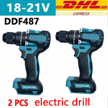 21V Lithium Ion Battery blue and black drill set 18-21V front view
