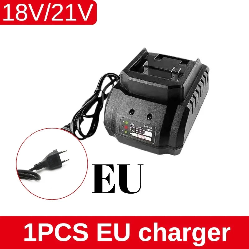 21V Lithium Ion Battery black EU charger front view