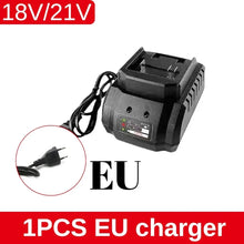 21V Lithium Ion Battery black EU charger front view