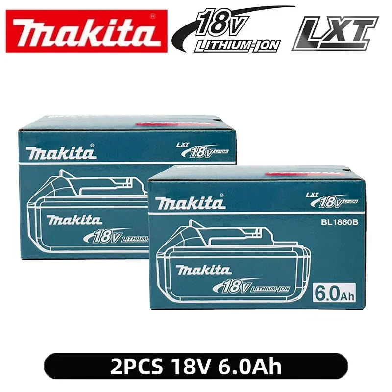 Makita 18V battery packs, two 4.0Ah packs in blue packaging