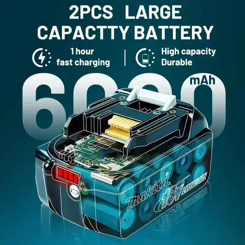 Makita large-capacity battery set, black and green fast charging