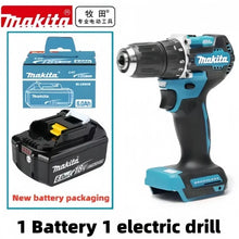 Makita drill and 6.0Ah 18V battery set packaging, blue and black