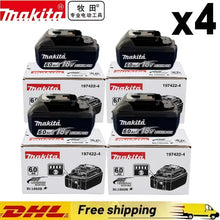 Makita 6.0Ah 18V battery four-pack packaging, black and white