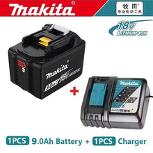 Makita 9.0Ah battery two-pack packaging, black and blue