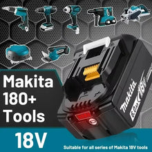 Makita BL1860B battery pack detail in black and yellow
