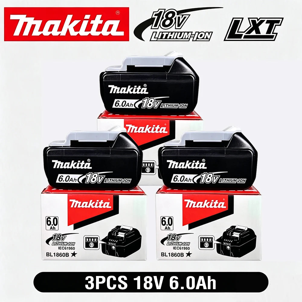 Makita BL1860 battery pack set packaging, black and red