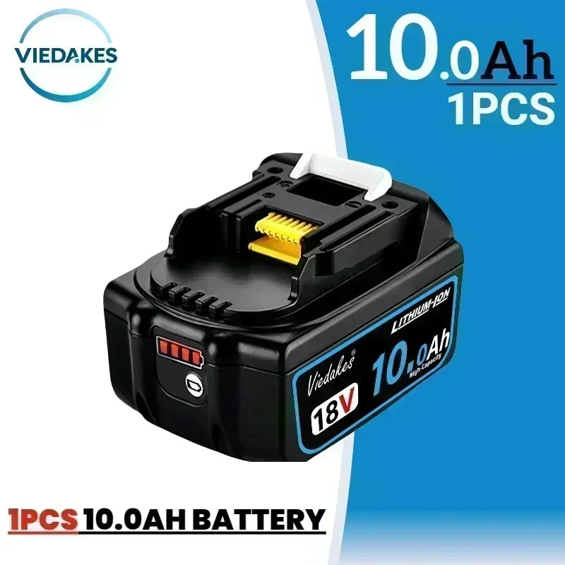 VIEDAKES 10.0Ah battery pack packaging, black and red, Makita-compatible