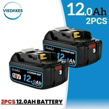 VIEDAKES 12Ah battery packaging with LED display, black/blue, front packaging view