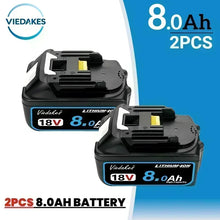 VIEDAKES 8Ah battery packaging, black/blue, high-capacity pack view