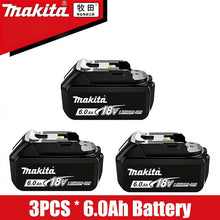 Makita battery pack packaging, black and yellow 3PCS 6.0Ah set