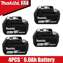 Makita battery pack packaging, black and yellow 4PCS 6.0Ah set