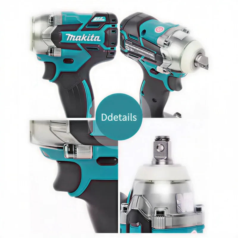 Makita DTW285 cordless impact wrench in use, handheld lifestyle shot