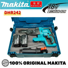 Makita DHR242 packaging case with blue and black drill kit