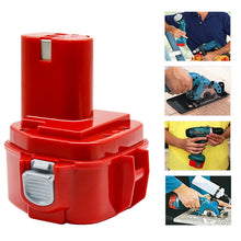 Compact red 12V 4000mAh NI-MH battery detail on white