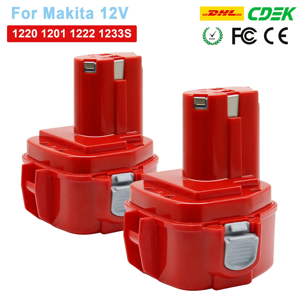12V 4000mAh NI-MH battery red front view on white