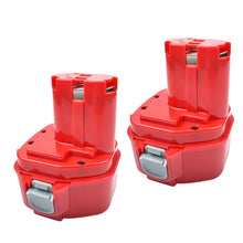 Two red 12V 4000mAh NI-MH batteries with terminals on white