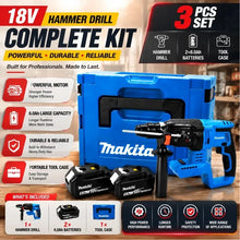 Makita DHR242 complete kit packaging, blue and black tools