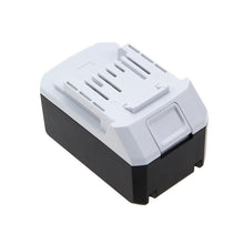 Makita 18V Li-ion battery detail close-up, black and white label