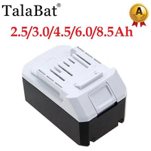 Makita 18V Li-ion battery front view, black and white label